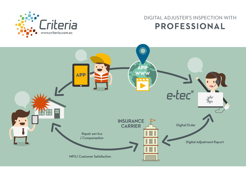 Digital adjuster’s inspection with professional